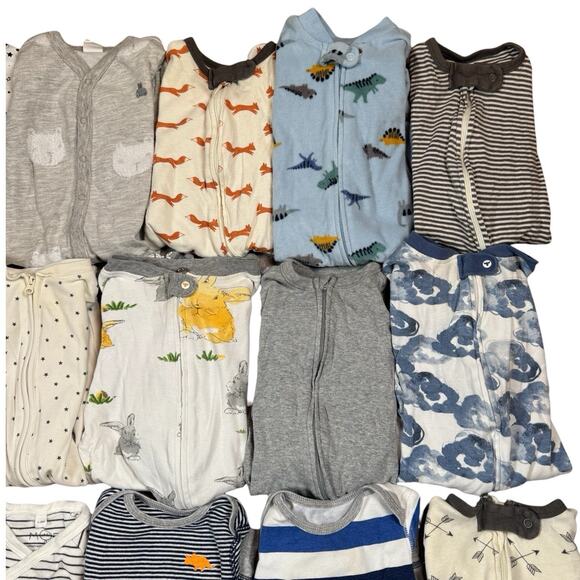 Baby Boy 3–6M Clothing Lot Footed Pajamas Pants Gap Burt’s Bees- 22 Pieces Total - Picture 3 of 8